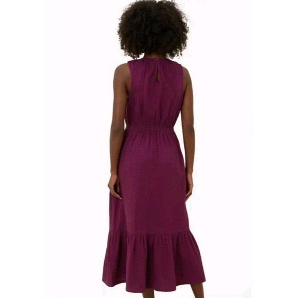 Pact 100% Organic Cotton Coastal Double Gauze Lavender Midi Dress Size XL - Picture 4 of 10